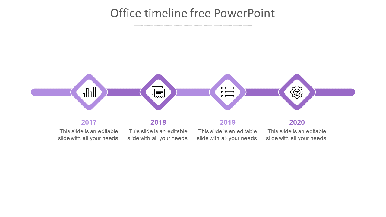 Free office timeline free powerpoint-purple